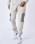 Pantalon de jogging bi-matière a poches