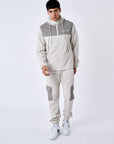 Pantalon de jogging bi-matière a poches