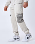 Pantalon de jogging bi-matière a poches