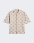 Chemise texturée à motif carreaux