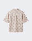Chemise texturée à motif carreaux