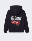 Sweat à capuche imprimé cerises