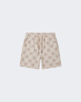Short homme texturé à motif carreaux