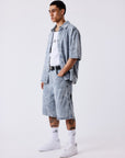 Bermuda en denim effet usé