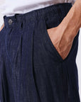 Pantalon homme à pinces taille élastiquée