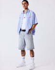 Bermuda homme en denim délavé