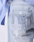 Bermuda homme en denim délavé