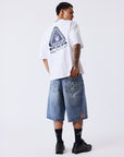 Denim short oversize