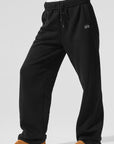 Pantalon de survêtement Accolade coupe droite – Noir