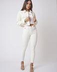 Veste courte style Denim en velours côtelé