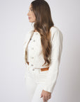 Veste courte style Denim en velours côtelé