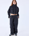 Pantalon ample cotelé a poches