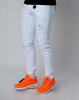 Jean Skinny effet usé avec trous