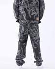 Pantalon en denim à motif floral