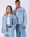 Surchemise Kalash x PXP en denim a motif damier