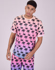 T-shirt imprimé palmier dégradé
