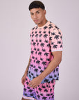 T-shirt imprimé palmier dégradé