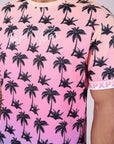 T-shirt imprimé palmier dégradé