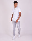 Jean skinny effet usé