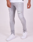 Jean skinny effet usé