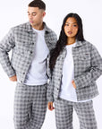 Veste en toile à motif géometrique