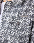 Veste en toile à motif géometrique