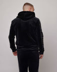 Veste à capuche bande logo strass