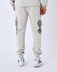 Pantalon de jogging bi-matière a poches