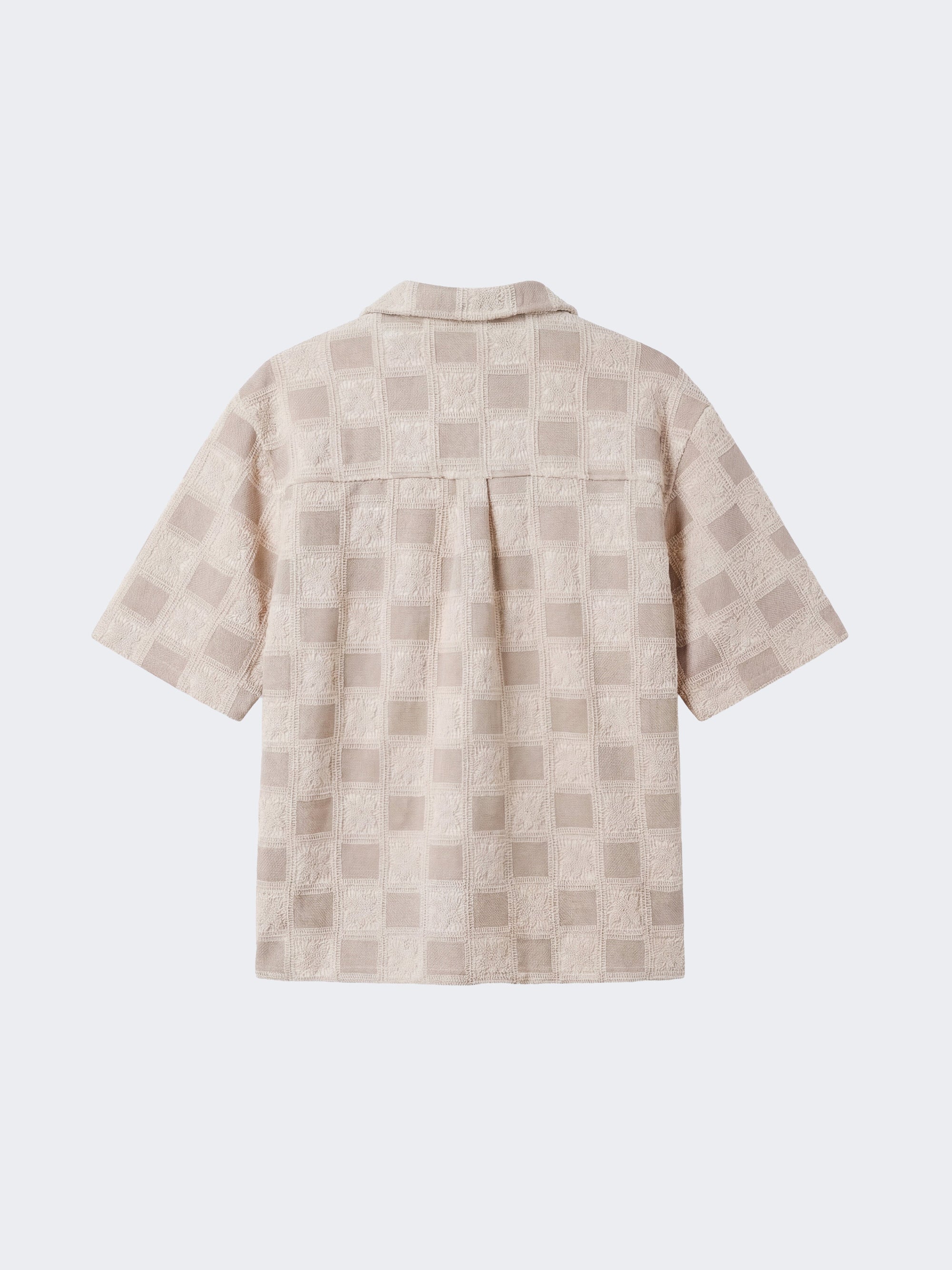 Chemise texturée à motif carreaux