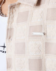 Chemise texturée à motif carreaux
