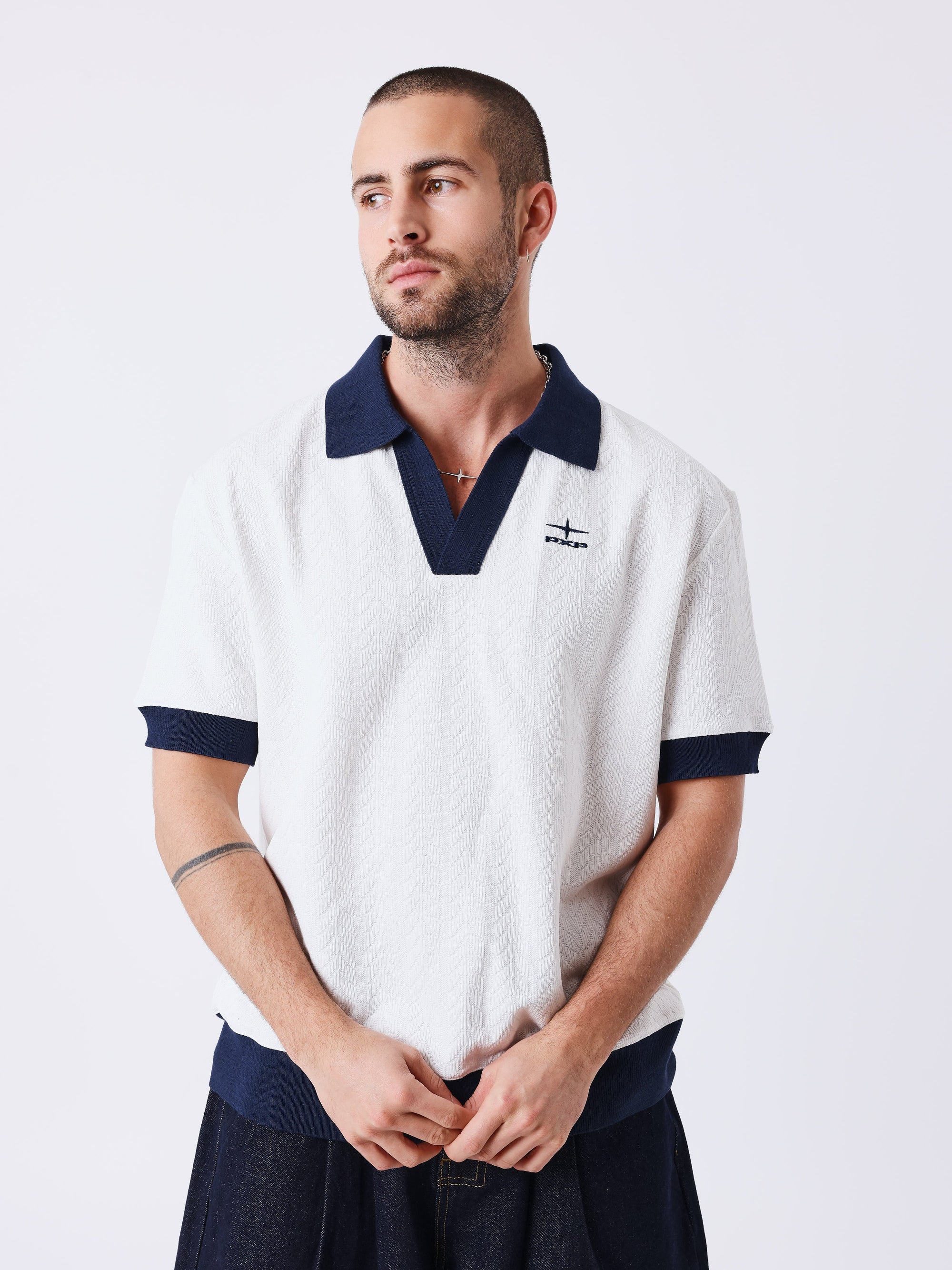 Polo en maille à manches courtes