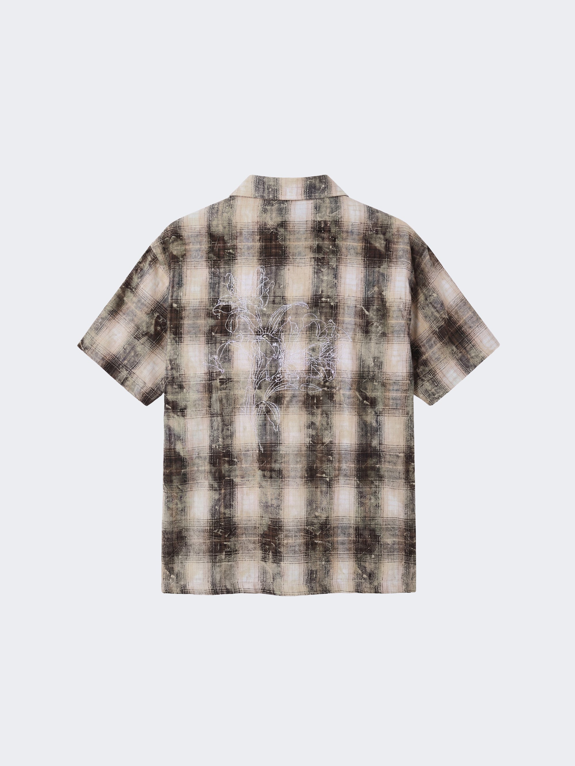 Chemise homme à motif carreaux avec broderie au dos