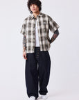 Chemise homme à motif carreaux avec broderie au dos