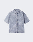 Chemise manches courtes en denim effet usé