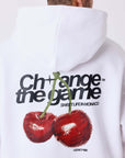 Sweat à capuche imprimé cerises