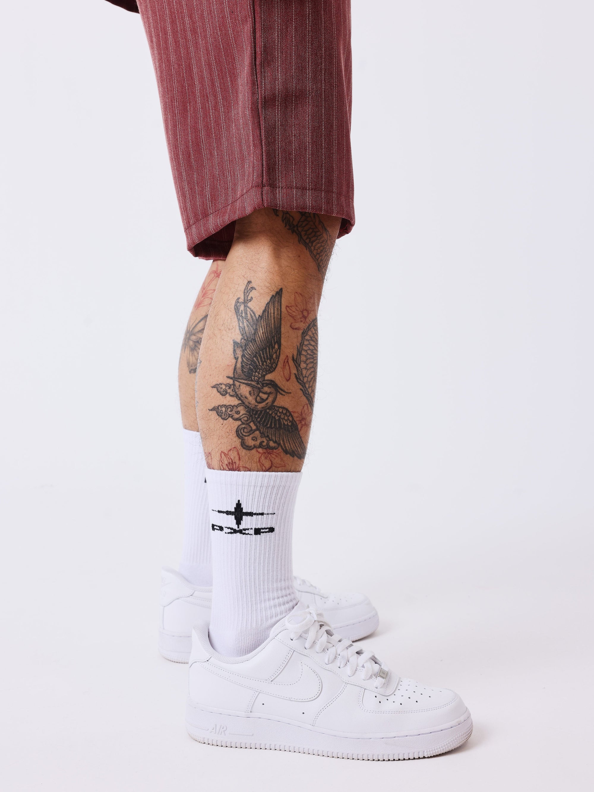 Short à rayures avec taille élastiquée