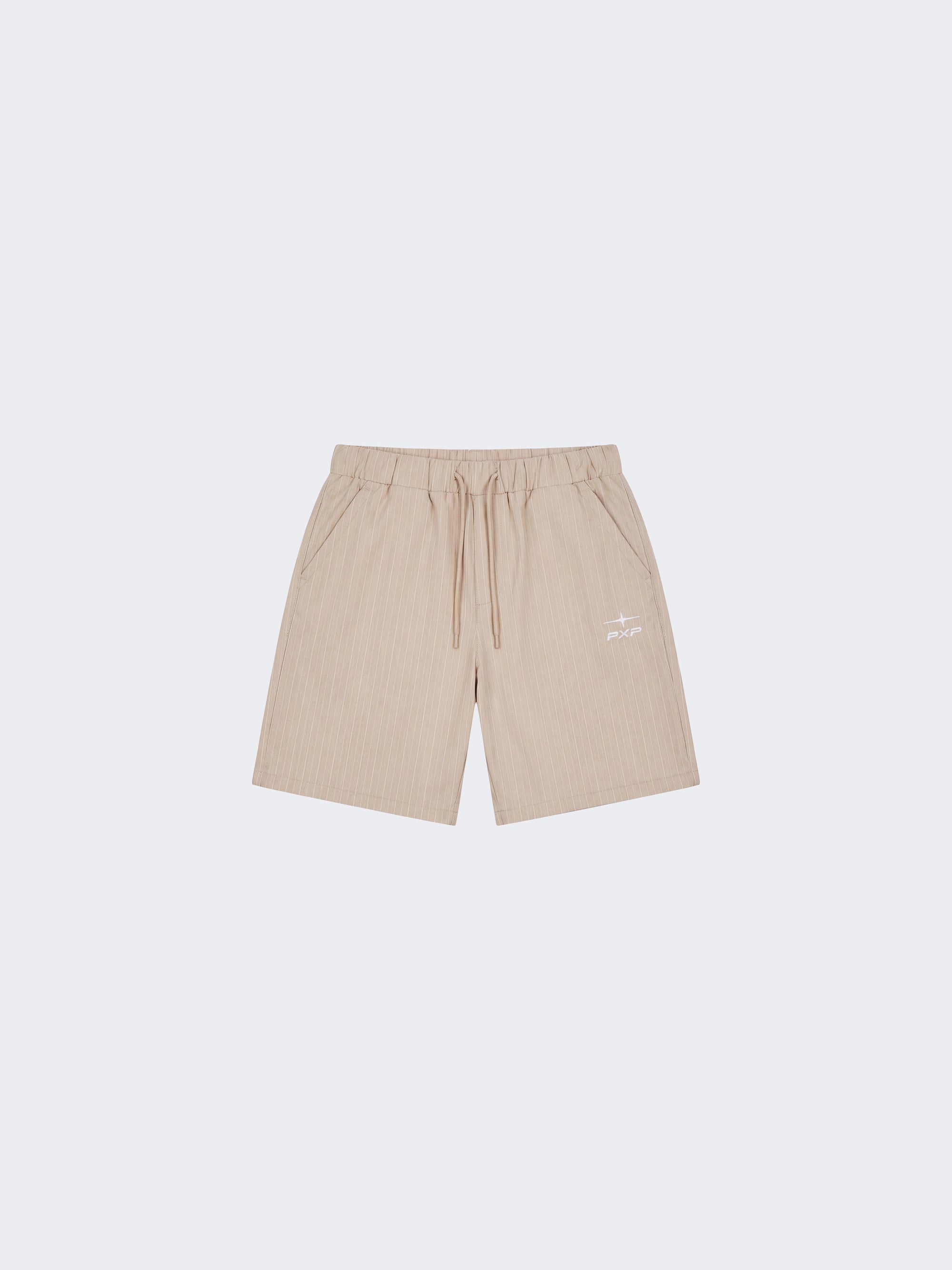 Short à rayures avec taille élastiquée