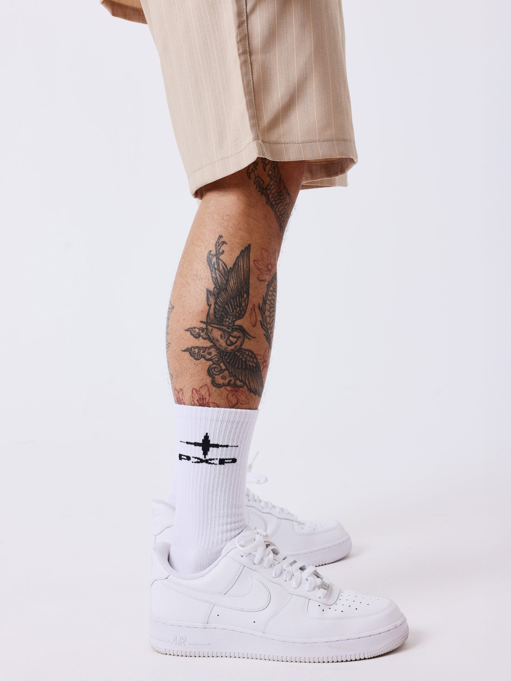 Short à rayures avec taille élastiquée