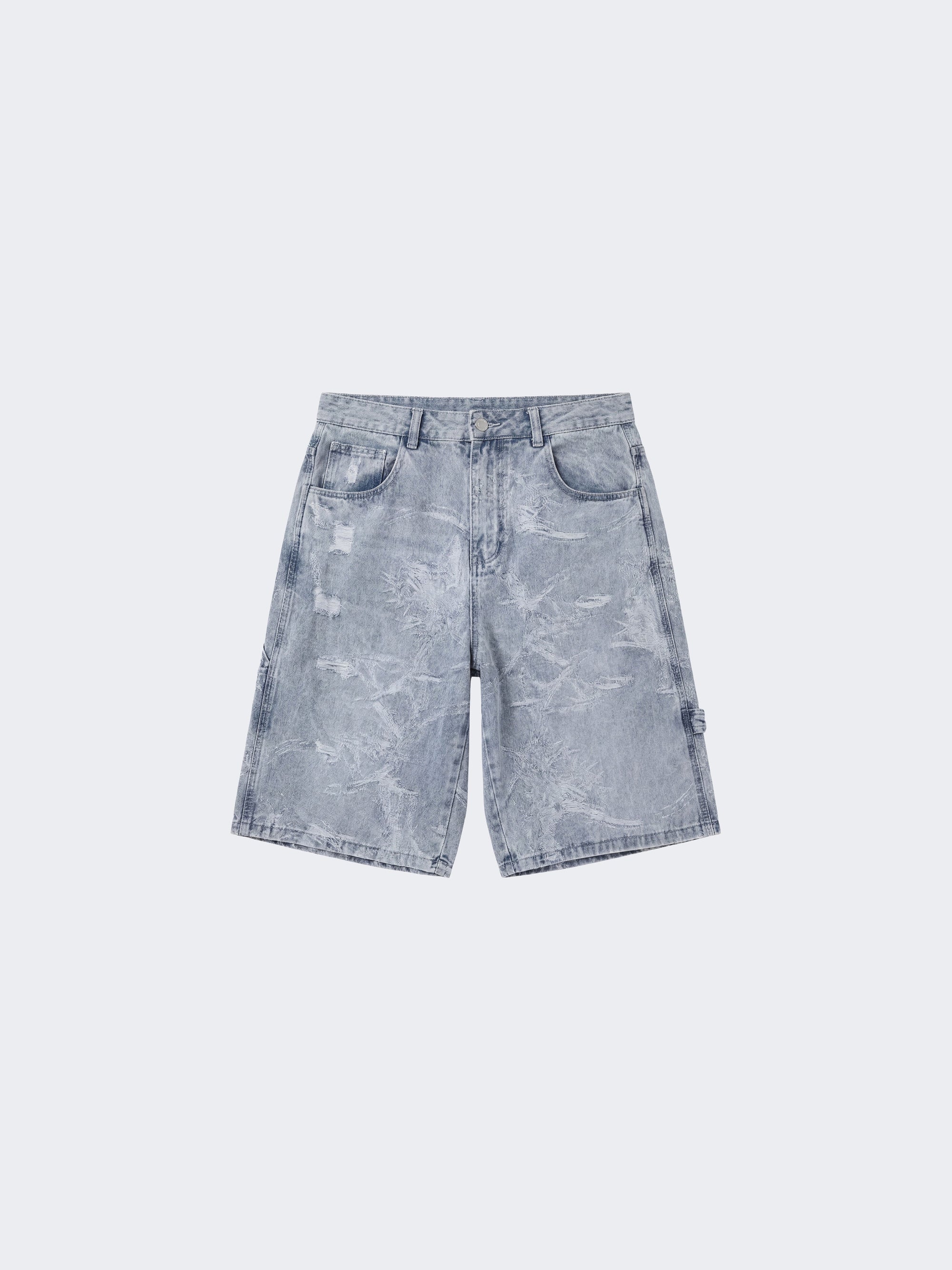 Bermuda en denim effet usé