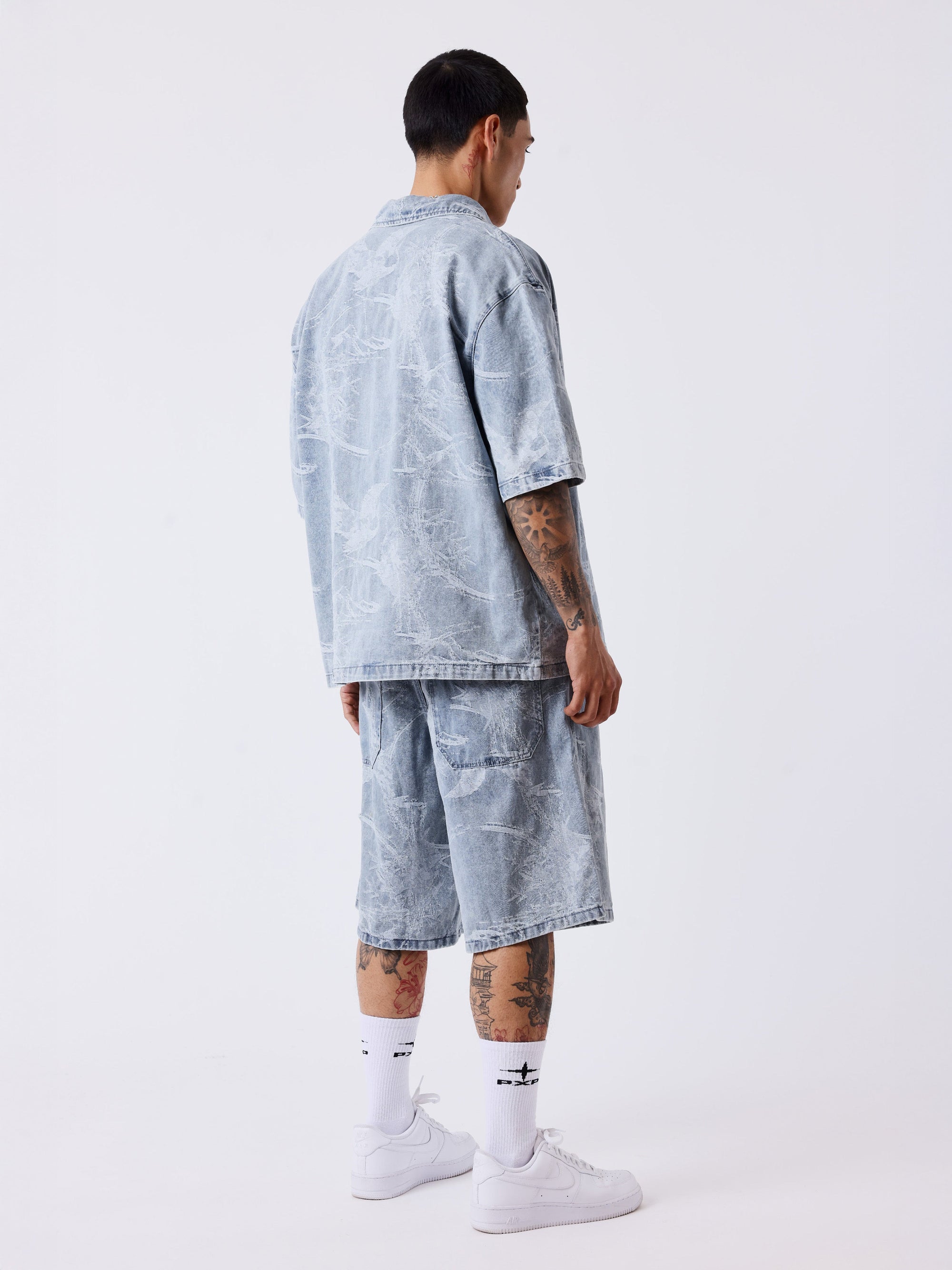 Bermuda en denim effet usé