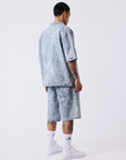 Bermuda en denim effet usé