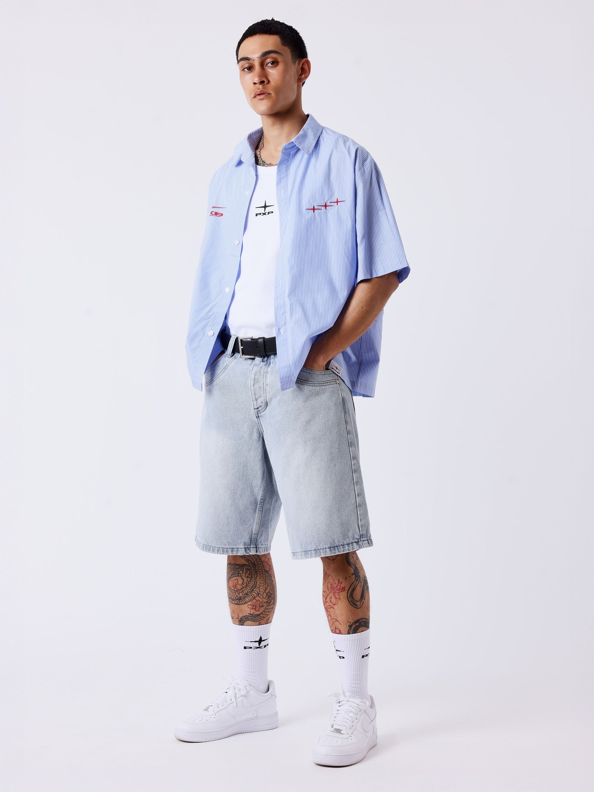 Bermuda homme en denim délavé