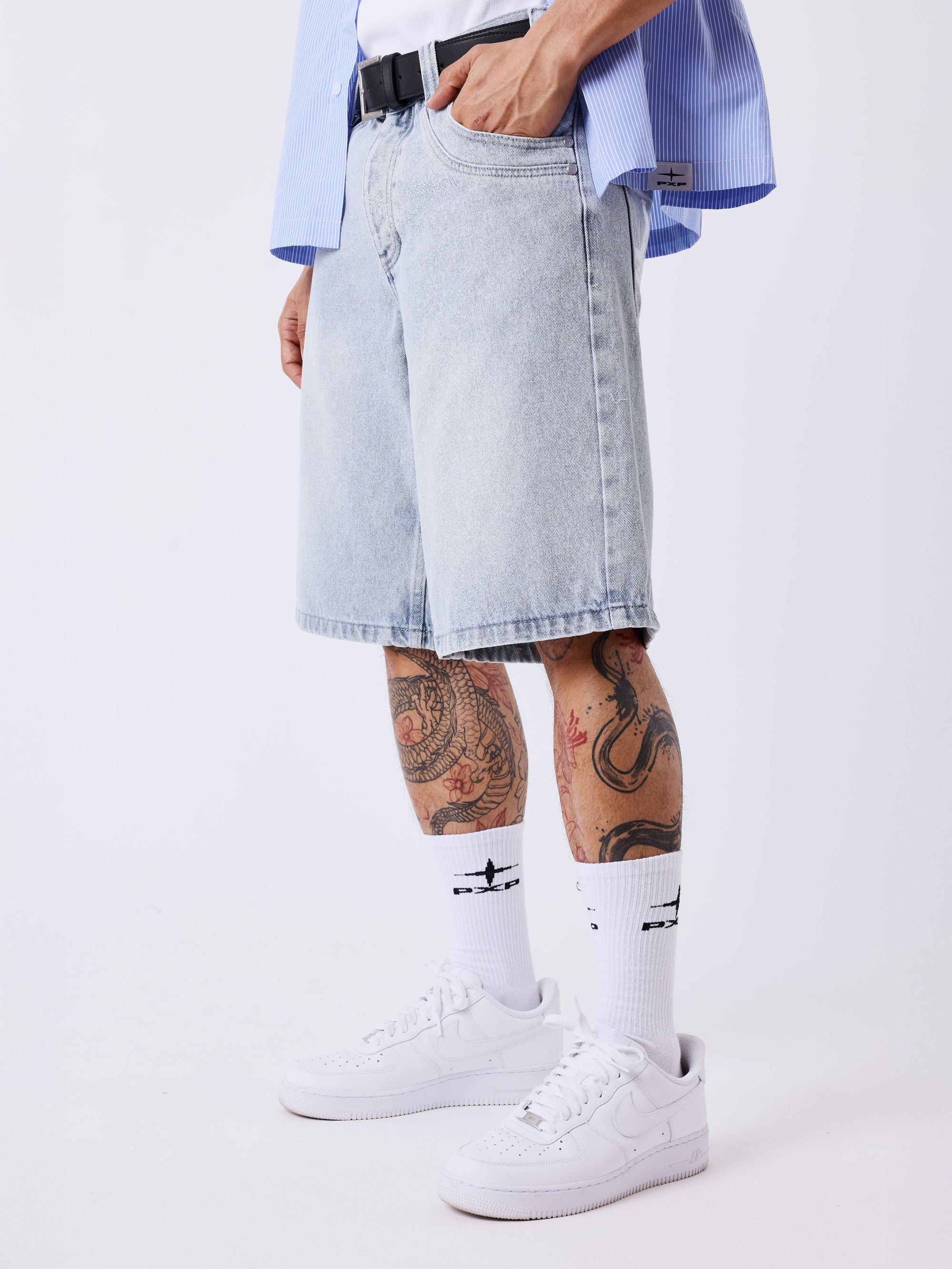 Bermuda homme en denim délavé