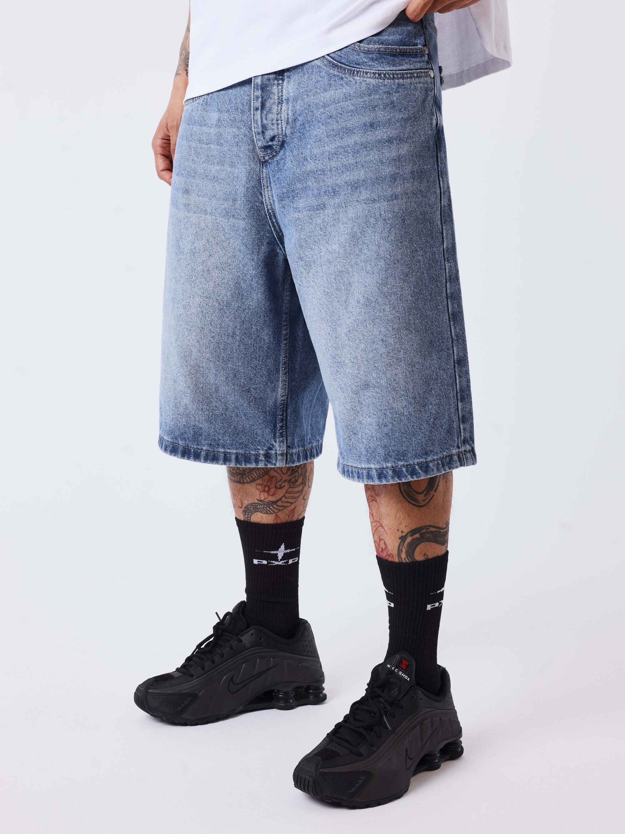 Denim short oversize