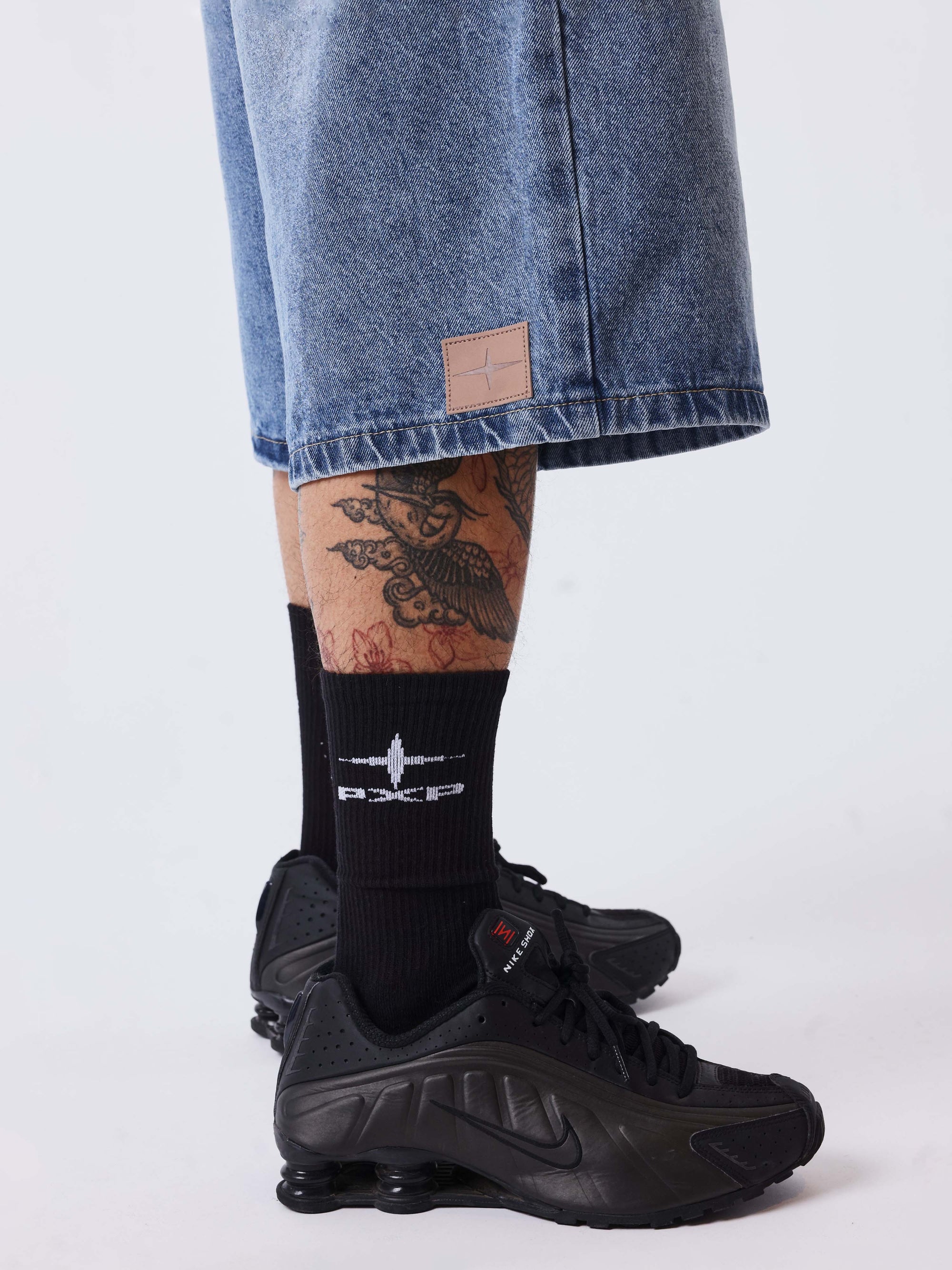 Denim short oversize