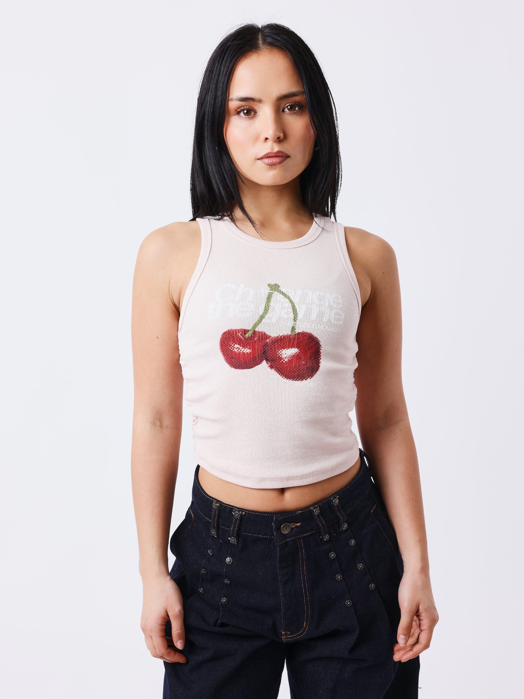Top imprimé cerises