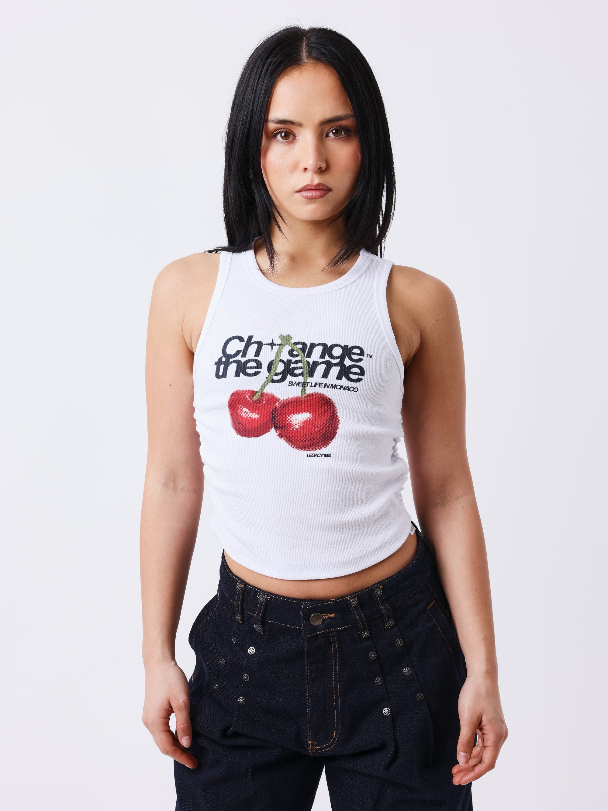 Top imprimé cerises