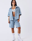 Chemise en denim manches courtes Cloudy