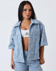 Chemise en denim manches courtes Cloudy