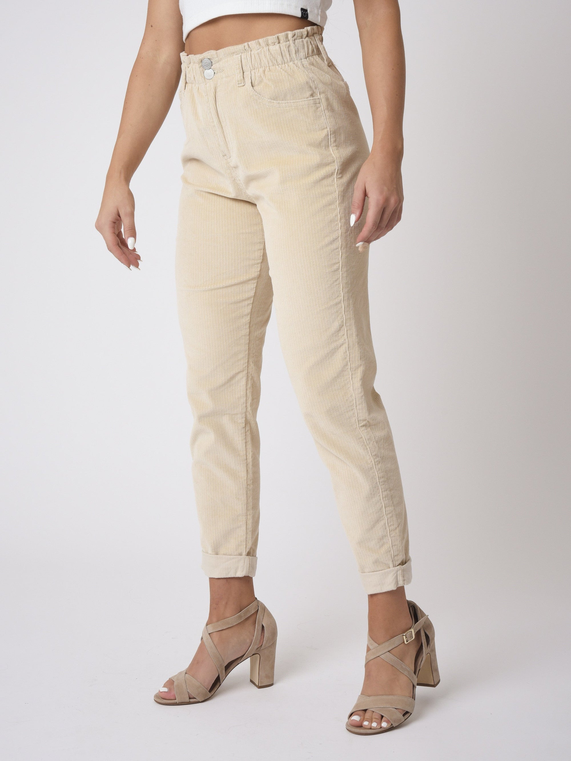 Pantalon slouchy velours côtelé